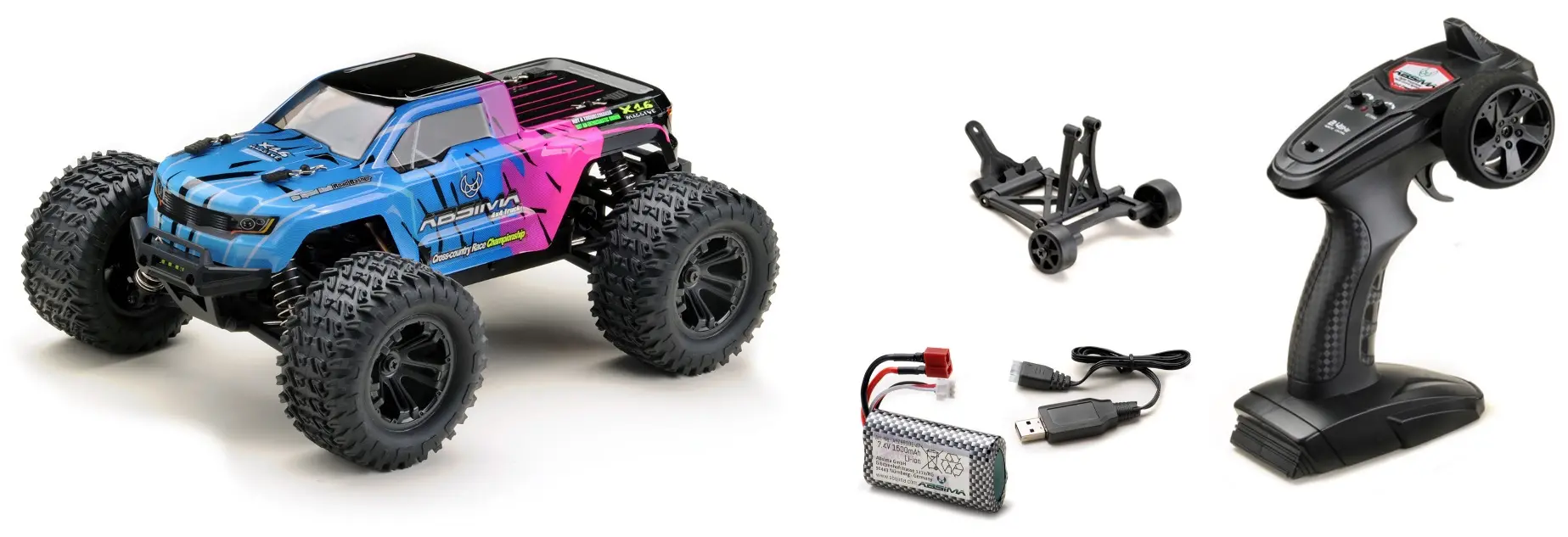 1:16 Monster Truck MINI AMT pink/blue 4WD RTR – RC Monster Trucks