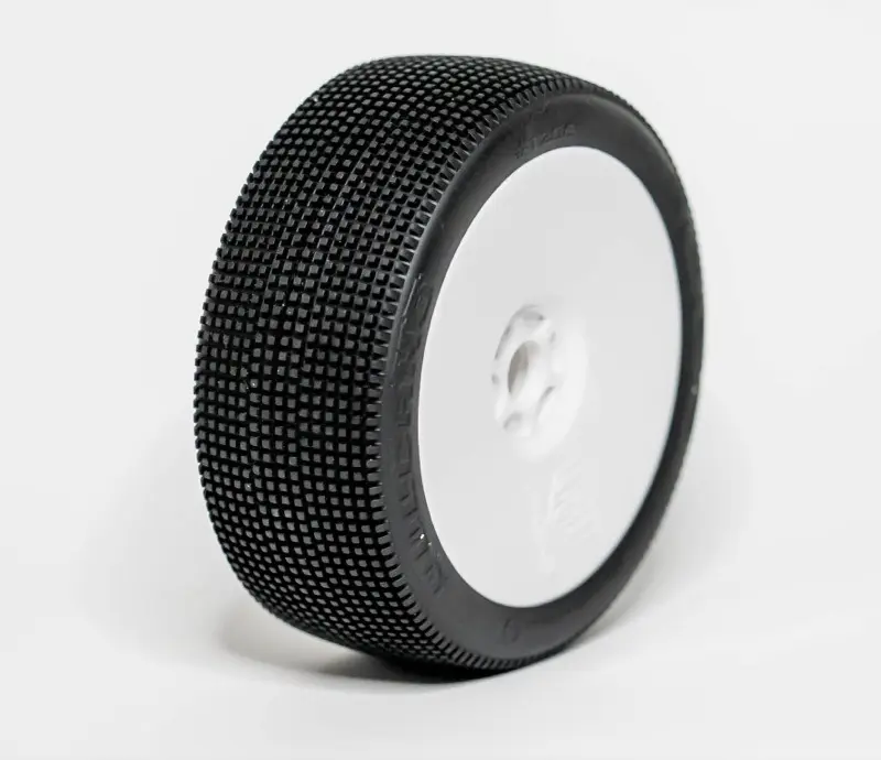 1:8 Buggy VULCANO SOFT "V2" pre-mounted white (2) – RC Wheels & Tyres