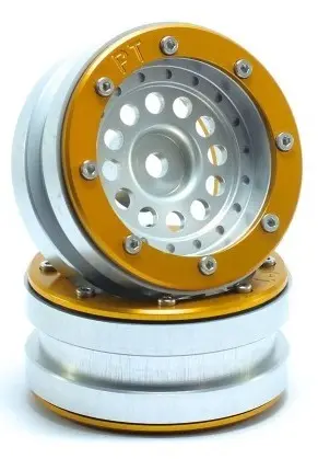 RC Crawler wheels Beadlock Wheels PT-Bullet Silver/Gold 1.9 (2 pcs) – RC Wheels & Tyres