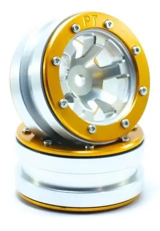 RC Crawler wheels Beadlock Wheels PT- Claw Silver/Gold 1.9 (2 pcs) – RC Wheels & Tyres