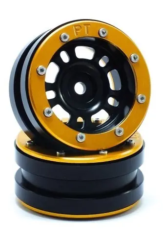 RC Crawler wheels Beadlock Wheels PT- Distractor Black/Gold 1.9 (2 pcs) – RC Wheels & Tyres