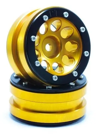 RC Crawler wheels Beadlock Wheels PT- Ecohole Gold/Black 1.9 (2 pcs) – RC Wheels & Tyres