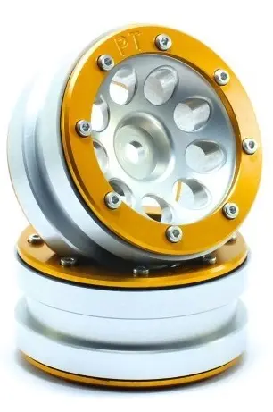 RC Crawler wheels Beadlock Wheels PT- Ecohole Silver/Gold 1.9 (2 pcs) – RC Wheels & Tyres