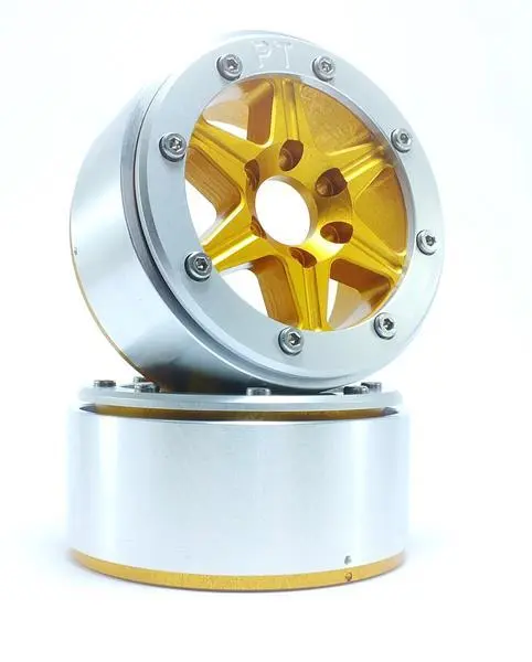 RC Crawler wheels Beadlock Wheels SIXSTAR Gold/Silver 1.9 (2) w/o Hub – RC Wheels & Tyres