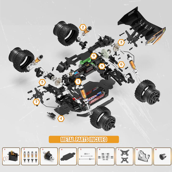 Rlaarlo 1/14 Brushless Buggy, 80+ KMH RTR, Special Edition 14015G(A) - Carbon – RC Buggies