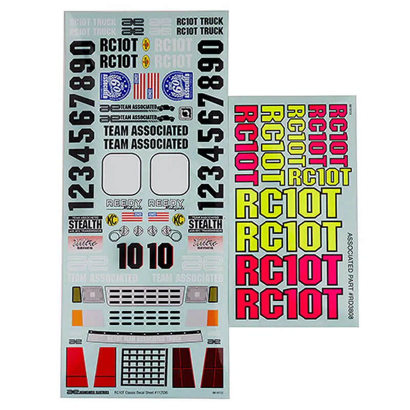 Team Associated Rc10t Truck Decal Sheet