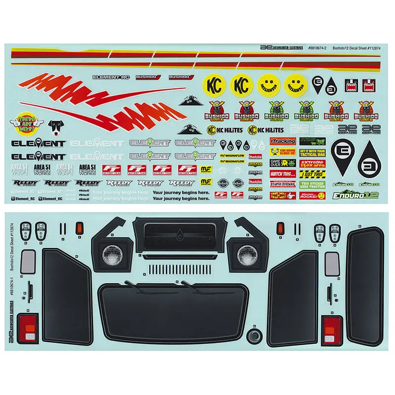 Element Rc Enduro12 Bushido Decal Sheet