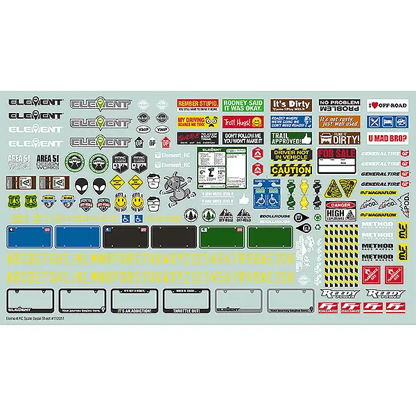 Element Rc Element Scale Decal Sheet