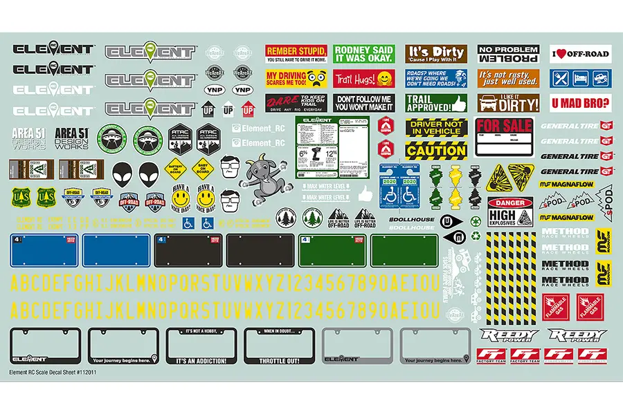 Element Rc Element Scale Decal Sheet – view 2