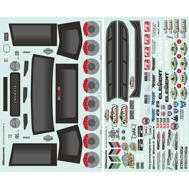 Element Rc Enduro Se Utron Body Decal Sheet