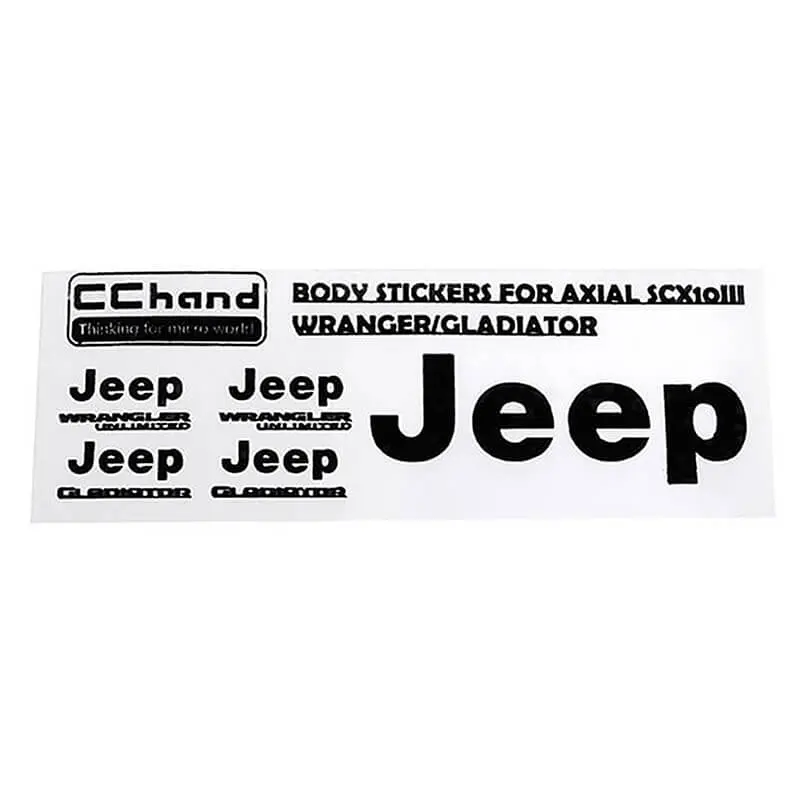 Rc4wd Metal Logo Decal Sheet for Axial 1/10 Scx10 Iii Jeep (Gladiator/Wrangler) (Black)