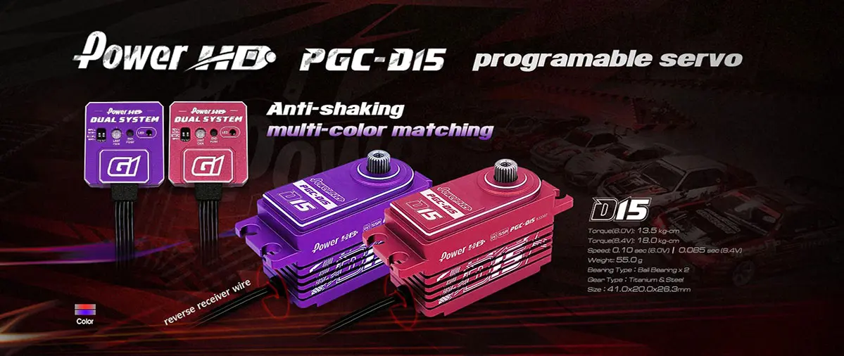 Servo Power HD D15 Purple Low Profile Rev Wire Drift/Tc (18kg/0.085) – view 2