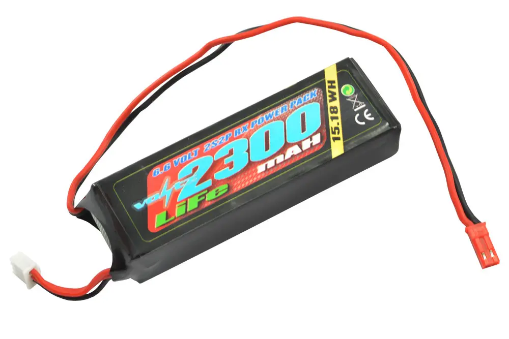 Voltz 2300mah 2s 6.6V Rx Life Straight Battery Pack – view 2