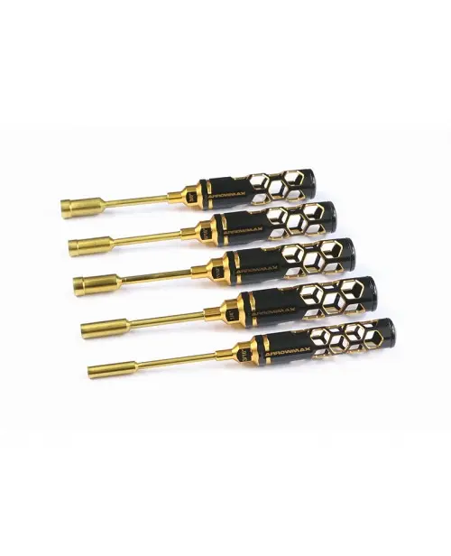 NUT DRIVER SET 3/16- 1/4-5/16-11/32- 3/8 X100mm (5) BLACK