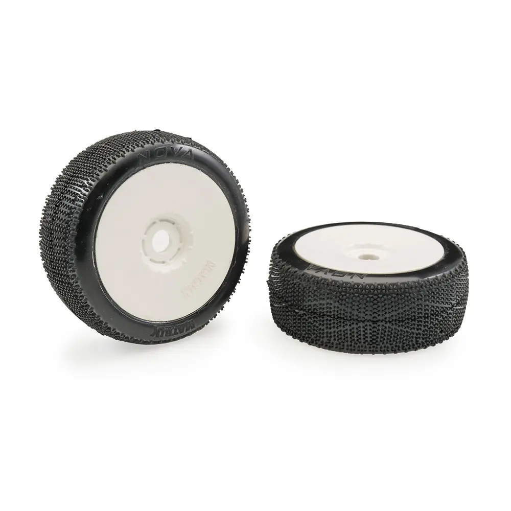 Matrix Nova Clay Soft 1:8 Buggy Pre-Glued White Wheels (2)