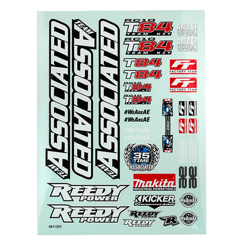 Team Associated Rc10tb84 Decal Sheet