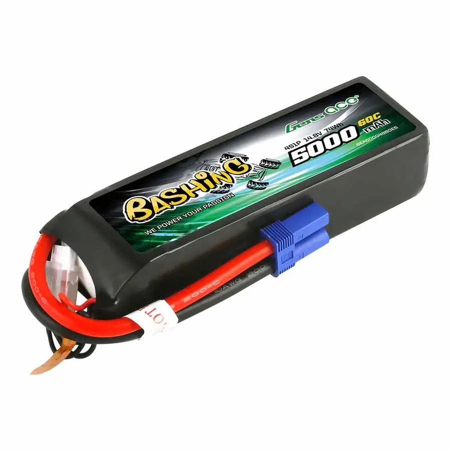 Gens Ace Bashing LiPo 4S 14.8V 5000mAh 60C 136x42x34mm 440g Soft G-Tech