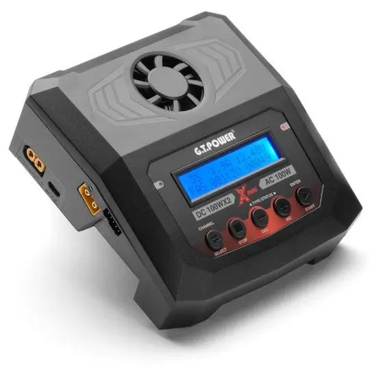 NULL g.t Power X2 Mini 100w 2 Port Fast Charger for Lipo, Li-on and Nimh Batteries