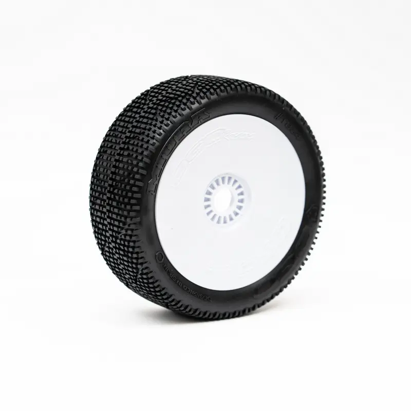 OGO Racing Tires 1:8 BUGGY MIURA CLAY SUPER SOFT V2 PRE-MOUNTED WHITE 2PCS (1824GCSSW)
