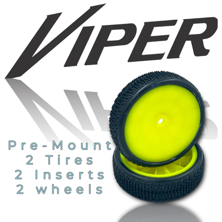 Pro-Motion Viper LP 2wd Slim Front Carpet Tyre Pre-Mount – view 2