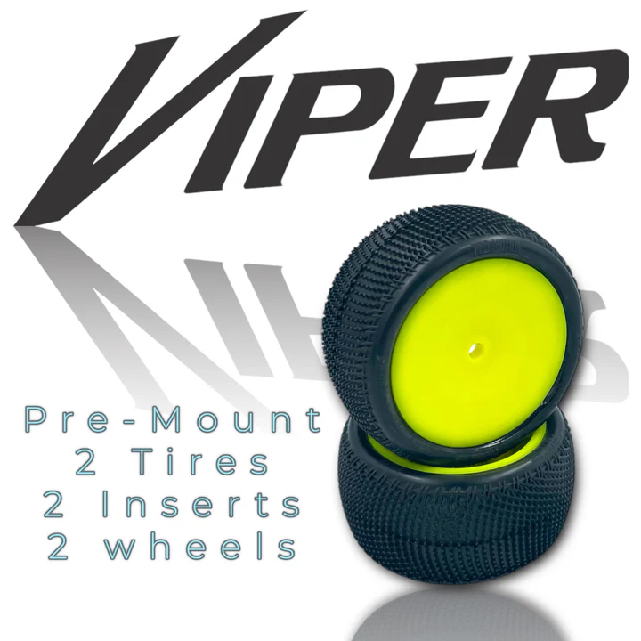 Pro-Motion Viper LP 2.2'' Rear Carpet Tyre Pre-Mount – view 2