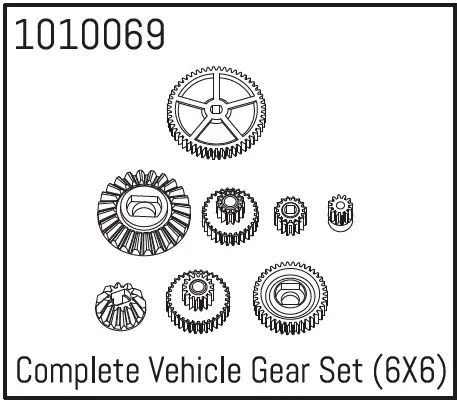 Hobby Plus Complete Vehicle Gear Set (6X6) (HBP240121)