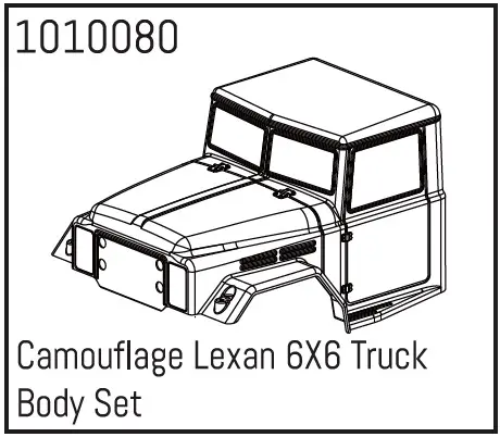 Hobby Plus Camouflage Lexan 6X6 Truck Body Set (HBP240168)