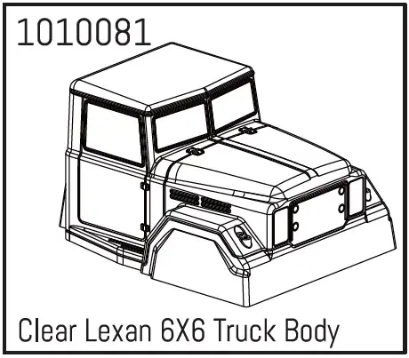Hobby Plus Clear Lexan 6X6 Truck Body (HBP240170)