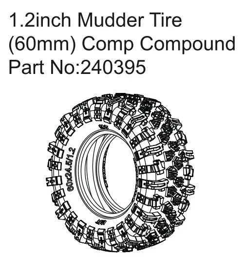 Hobby Plus 1.2" Mudder Tire (60mm) Comp Compound (HBP240395)
