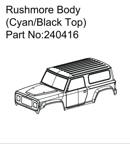 Hobby Plus Rushmore Body (Cyan/Black) (HBP240416)