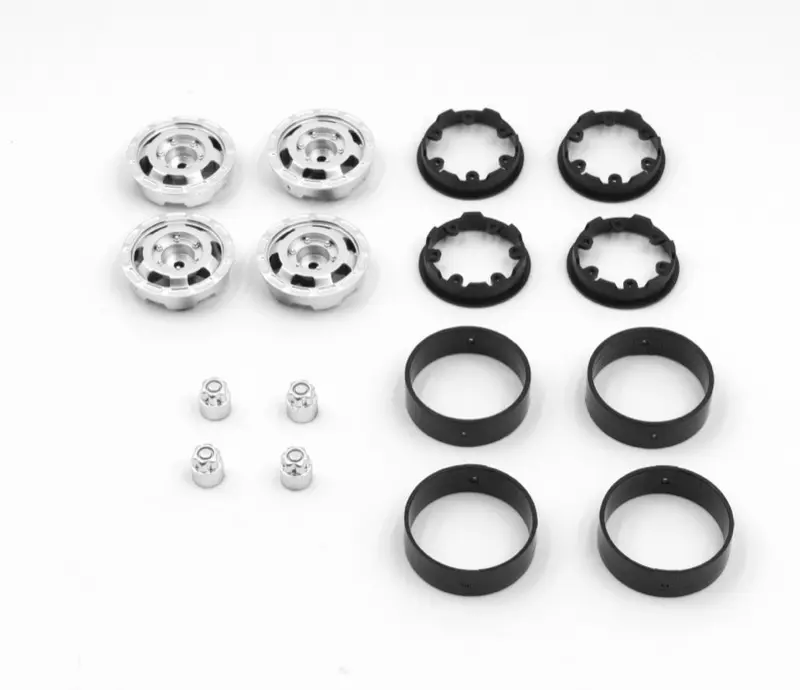 Hobby Plus CR-18P Truck 1.2" Bead Lock Wheels (Silver) (HBP240459)