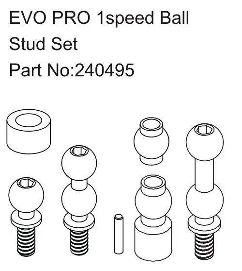 Hobby Plus EVO PRO 1speed Ball Stud Set (HBP240495)