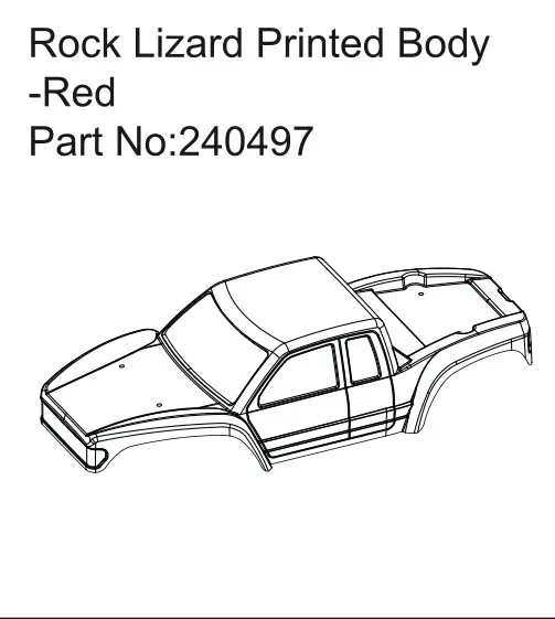 Hobby Plus Rock Lizard Printed Body-Red (HBP240497)