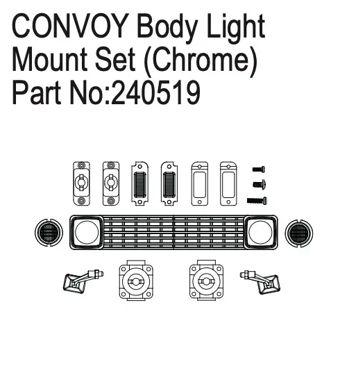 Hobby Plus Body Light Mount Set for Convoy, Chrome (HBP240519)