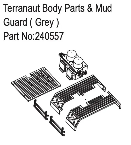 Hobby Plus Terranaut Body Parts & Mud Guard ( Grey ) (HBP240557)