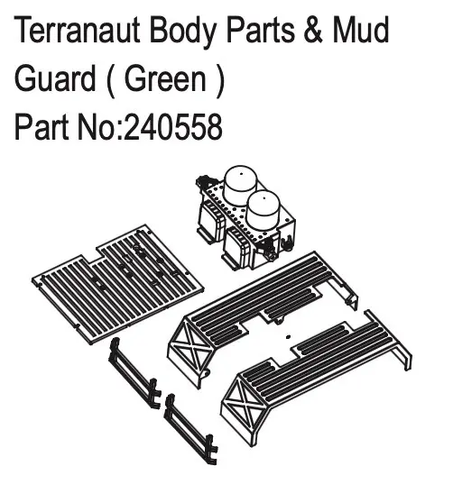 Hobby Plus Terranaut Body Parts & Mud Guard ( Green ) (HBP240558)