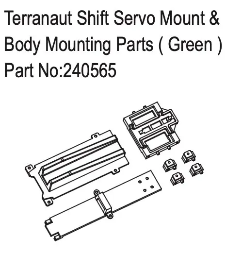 Hobby Plus Terranaut Shift Servo Mount & Body Mounting Parts ( Green ) (HBP240565)
