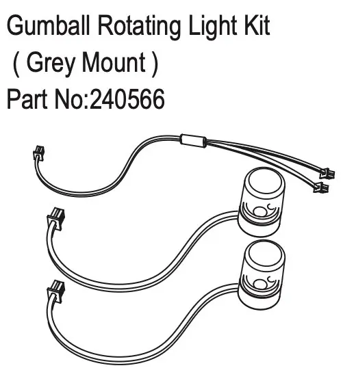 Hobby Plus Gumball Rotating Light Kit ( Grey Mount ) (HBP240566)