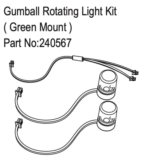 Hobby Plus Gumball Rotating Light Kit ( Green Mount ) (HBP240567)