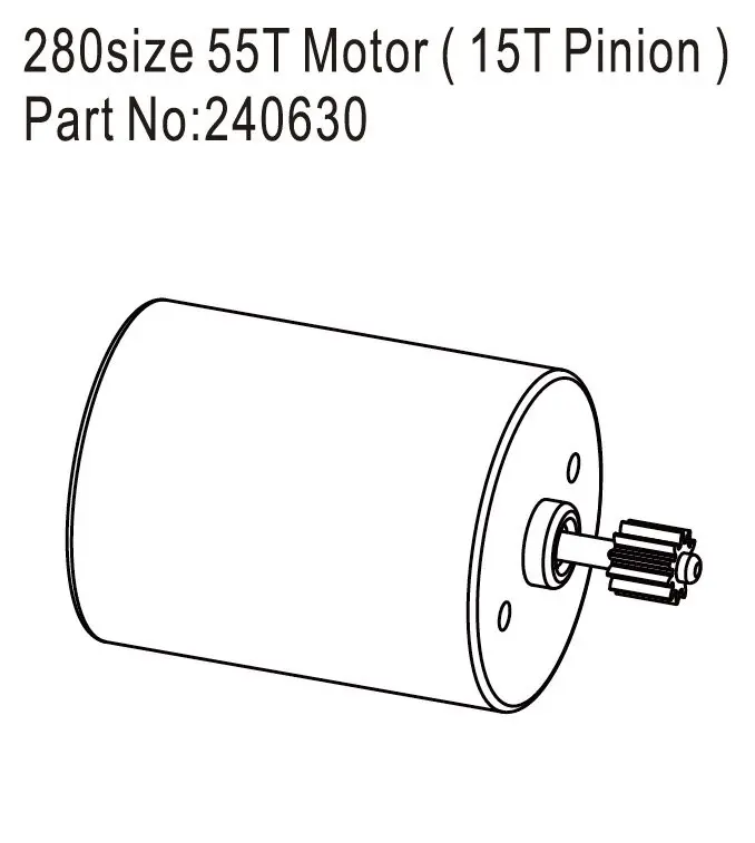Hobby Plus 280size 55T Motor w/15T Pinion (HBP240630)