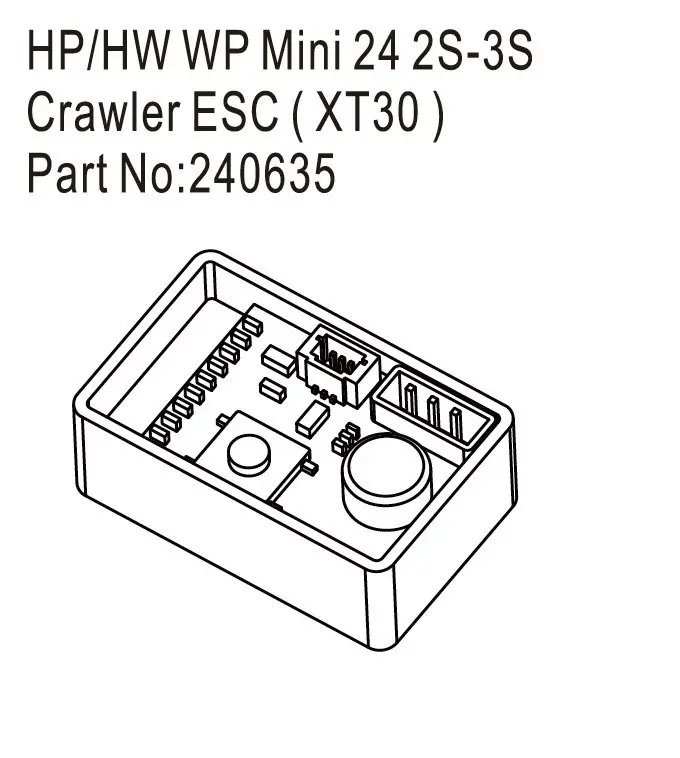 Hobby Plus HP/HW WP Mini 24 2S-3S Crawler ESC, XT30 Plug (HBP240635)