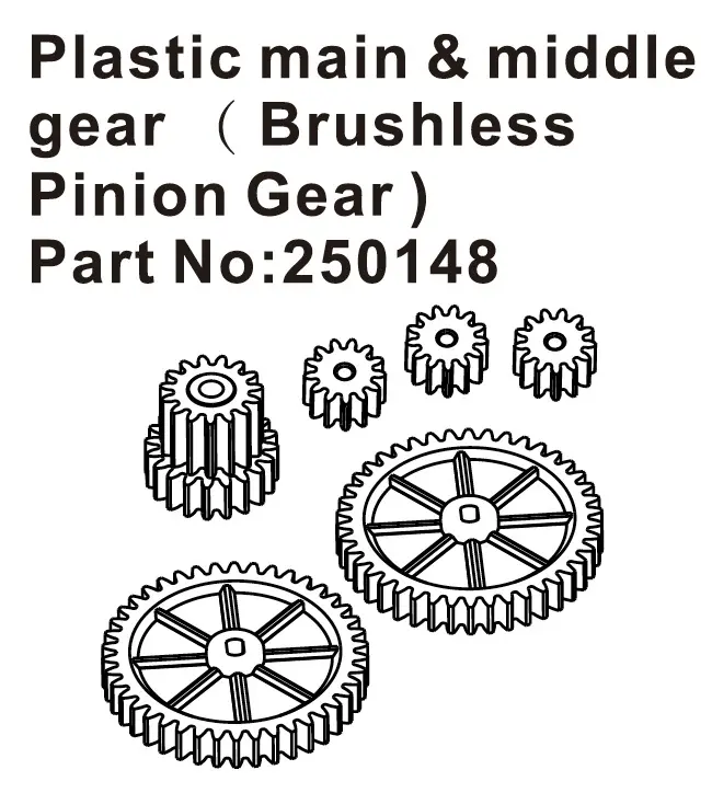 Hobby Plus Plastic main & middle gear (BL Pinion Gear ) (HBP250148)