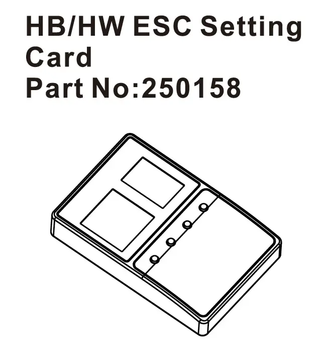Hobby Plus HB/HW ESC Setting Card (HBP250158)