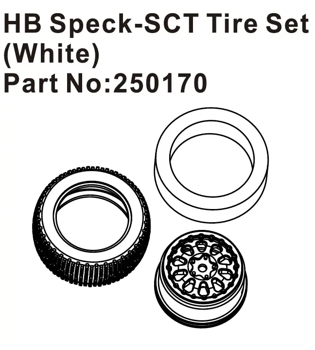 Hobby Plus HB Speck-SCT Tire Set ( White ) (HBP250170)