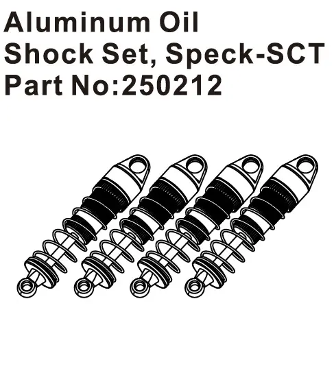 Hobby Plus Aluminum Oil Shock Set, Speck-SCT (HBP250212)
